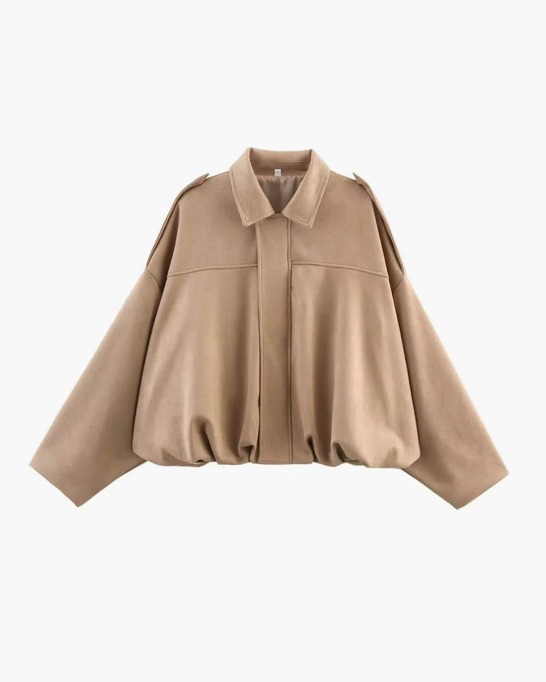 Women's Oversized Collared Zip Up Bomber Jacket