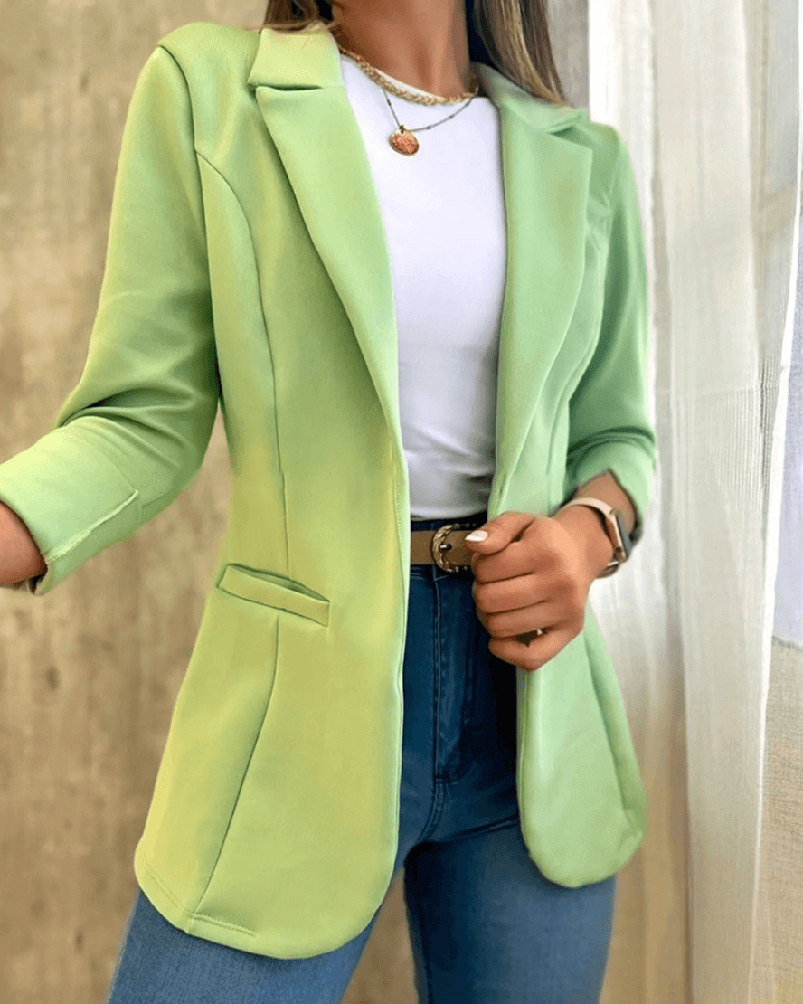Women's Open Front Blazer | Notch Lapel Long Sleeve Tailored Jacket