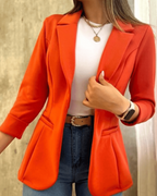 Women's Open Front Blazer | Notch Lapel Long Sleeve Tailored Jacket