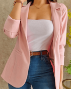 Women's Open Front Blazer | Notch Lapel Long Sleeve Tailored Jacket