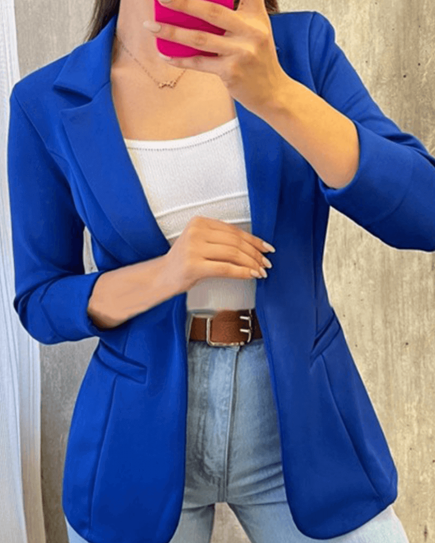 Women's Open Front Blazer | Notch Lapel Long Sleeve Tailored Jacket