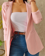 Women's Open Front Blazer | Notch Lapel Long Sleeve Tailored Jacket