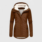 Women's Fleece Lined Hooded Coat with Zip Front