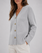 Women's Heart Button Up V Neck Knit Cardigan