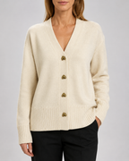 Women's Heart Button Up V Neck Knit Cardigan