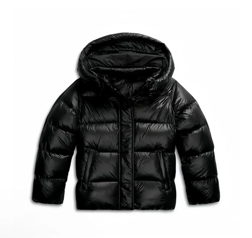 Women's hooded quilted puffer jacket, lightweight padded zip-front coat