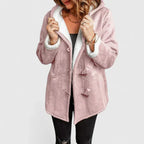 Women's Hooded Sherpa Lined Coat with Toggle Front