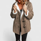 Women's Hooded Sherpa Lined Coat with Toggle Front