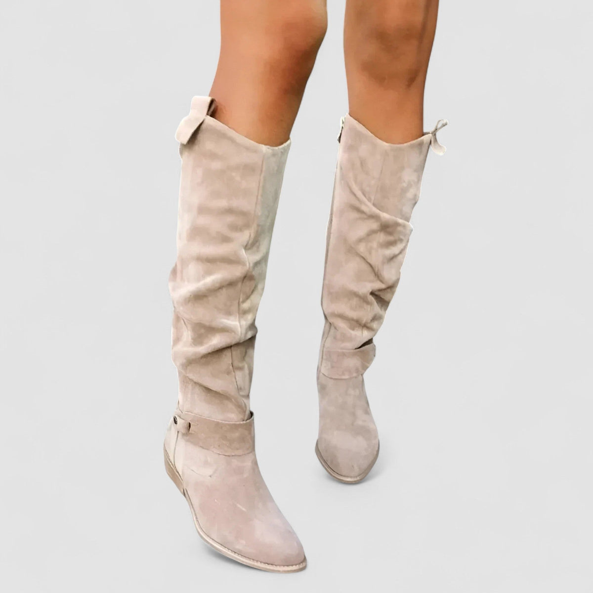 Women's Knee High Comfort Boots with Pointed Toe and Block Heel