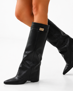 Women's Knee High Faux Leather Boots | Pointed Toe