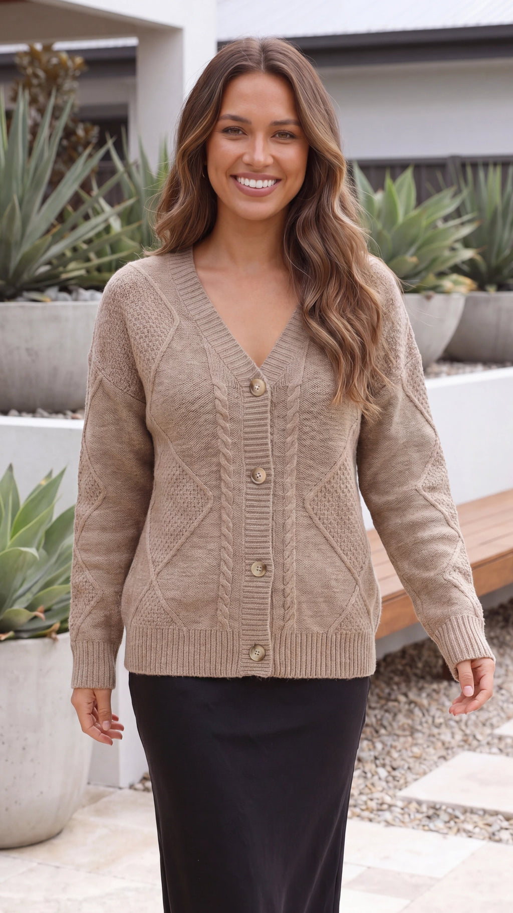 Women's Knit Cardigan | V Neck Button Front Soft Winter Cardigan 10