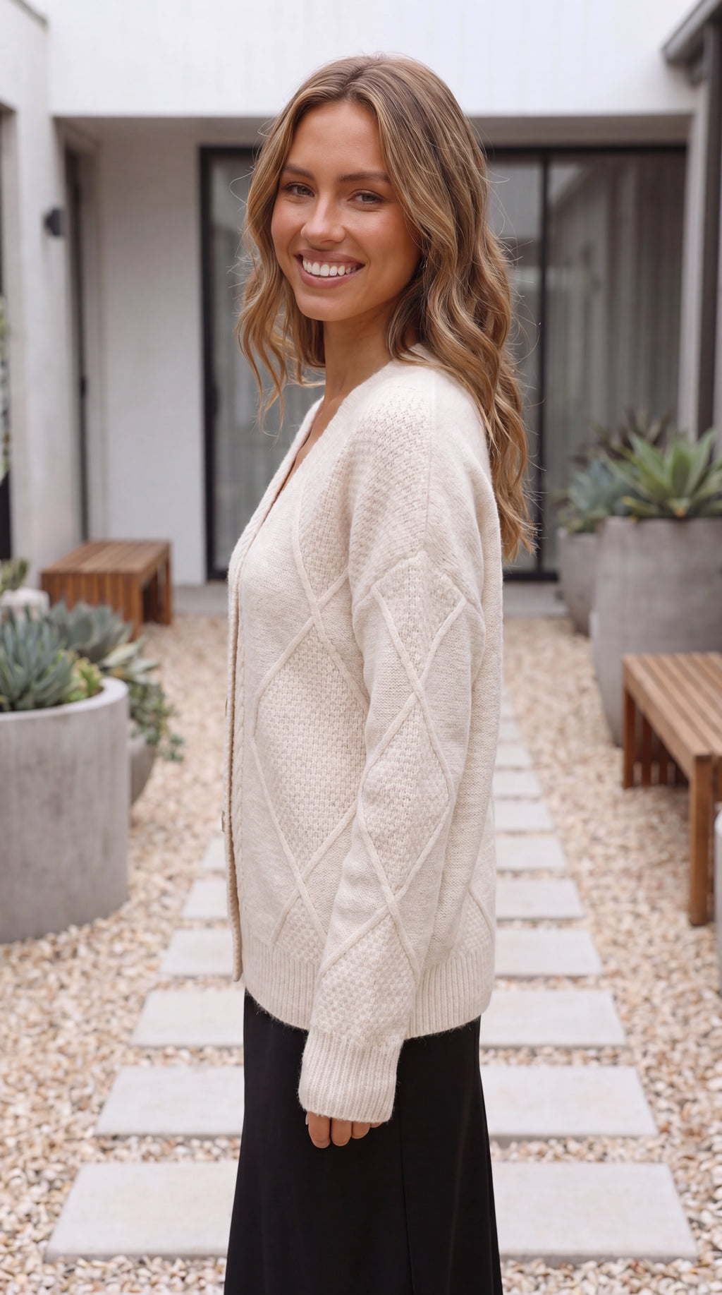 Women's Knit Cardigan | V Neck Button Front Soft Winter Cardigan 5