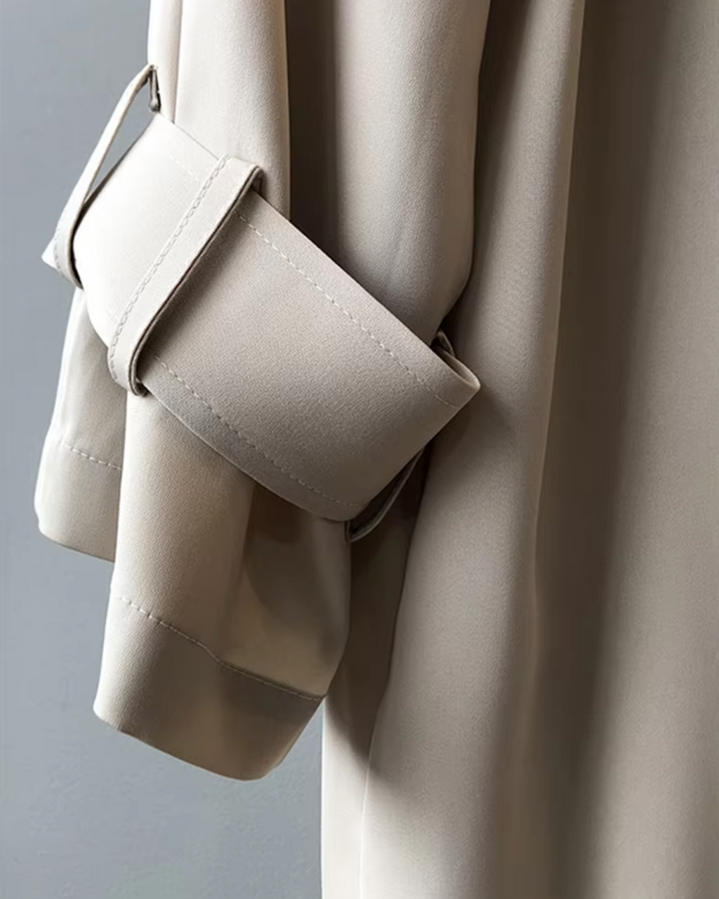 Women's Long Belted Trench Coat | Lapel Collar Double Breasted Jacket