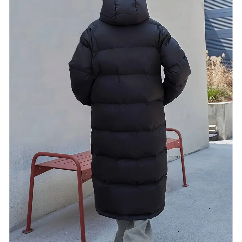 Women's Longline Quilted Puffer Coat with Hood