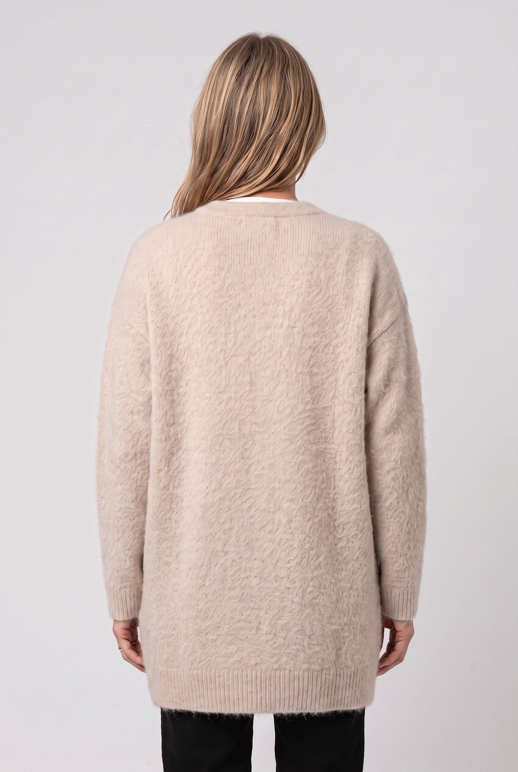 Women's Longline Knit Cardigan with Button Front