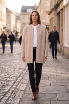 Women's Longline Knit Cardigan with Button Front