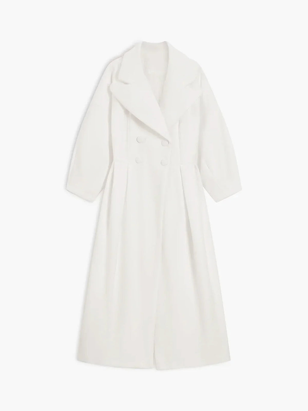 Women's Oversized Longline Double Breasted Coat with Lapel Collar