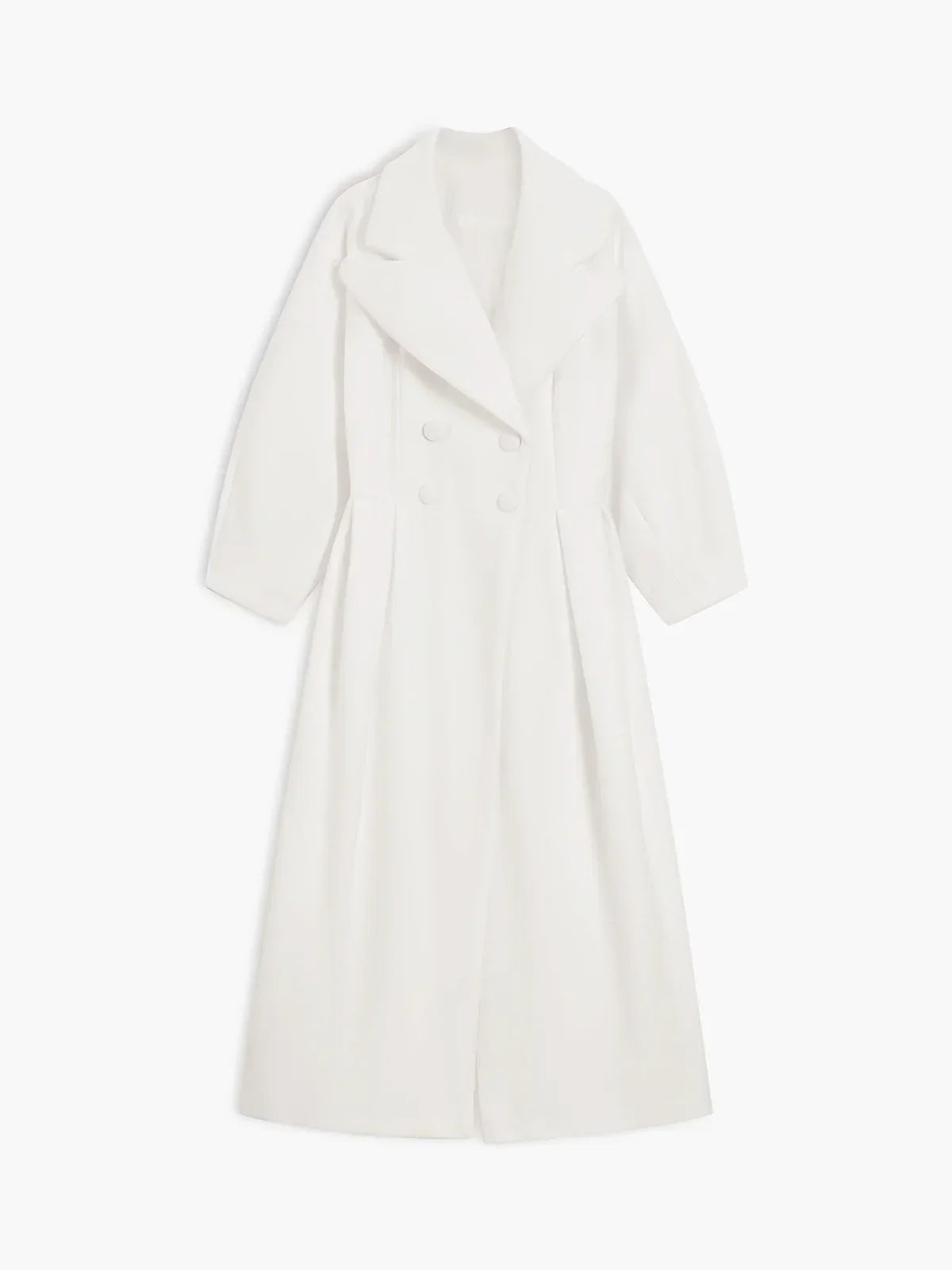 Women's Oversized Longline Double Breasted Coat with Lapel Collar