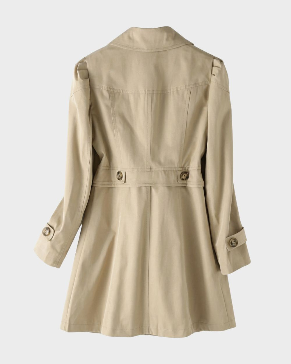 Women's Notch Lapel Trench Coat | Mid Length Single Breasted Button Up Jacket