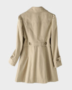 Women's Notch Lapel Trench Coat | Mid Length Single Breasted Button Up Jacket