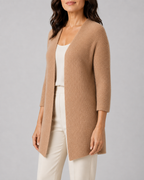 Women's Open Front Ribbed Knit Cardigan | Relaxed Fit