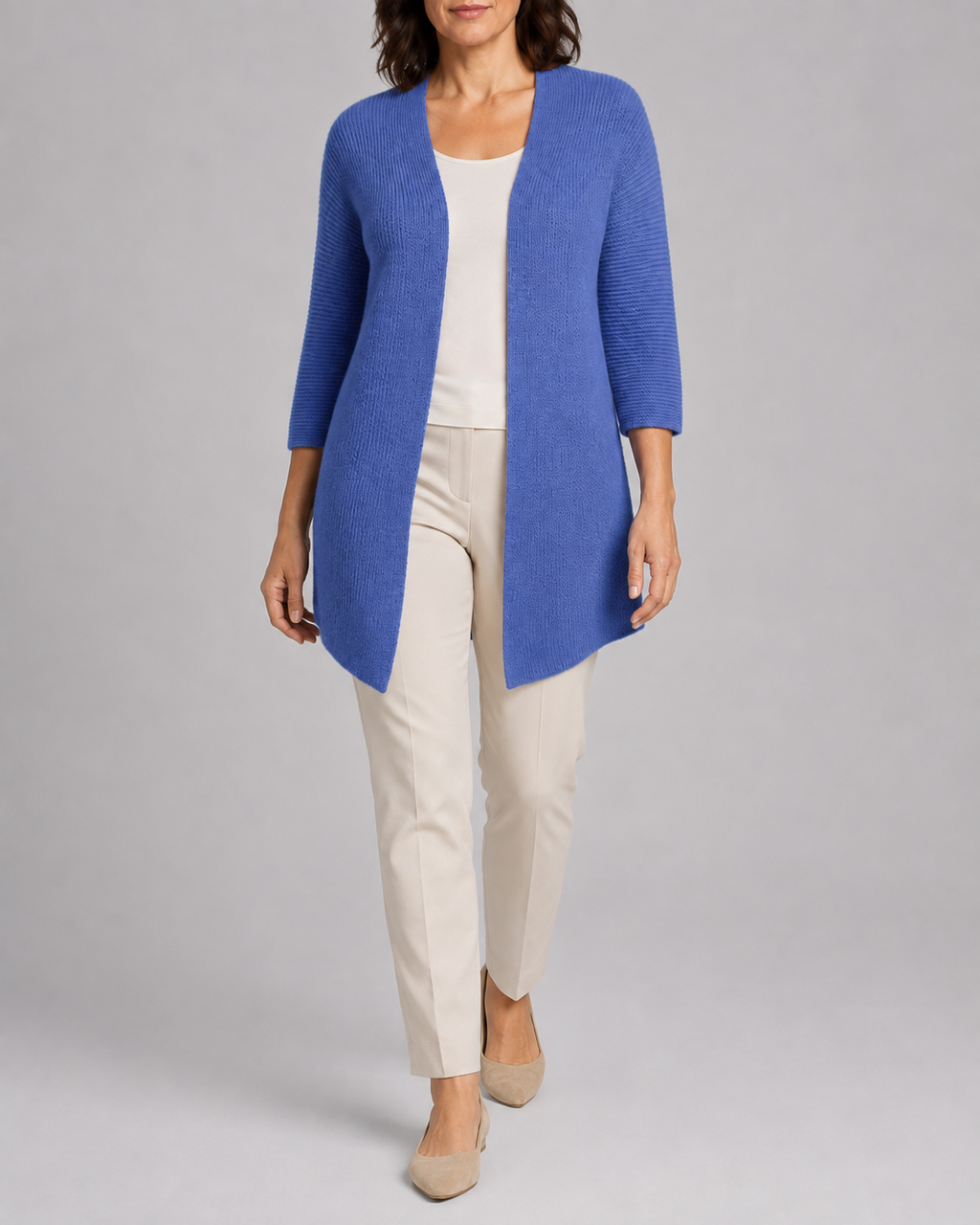 Women's Open Front Ribbed Knit Cardigan | Relaxed Fit