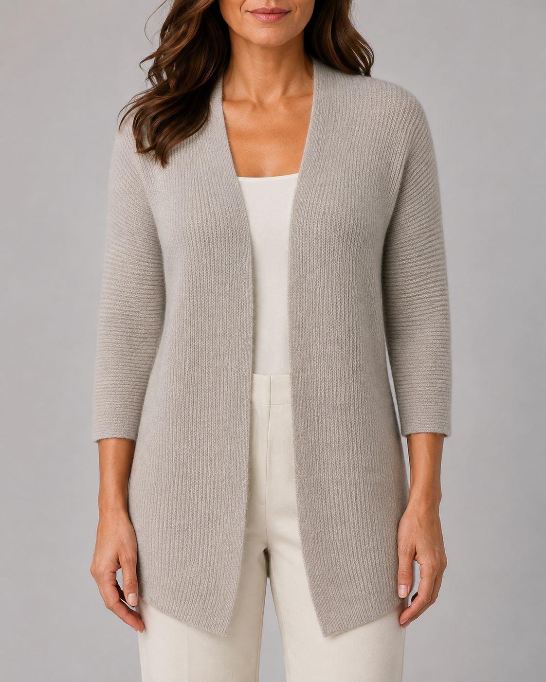 Women's Open Front Ribbed Knit Cardigan | Relaxed Fit
