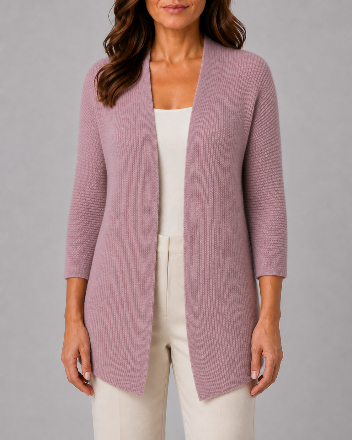 Women's Open Front Ribbed Knit Cardigan | Relaxed Fit