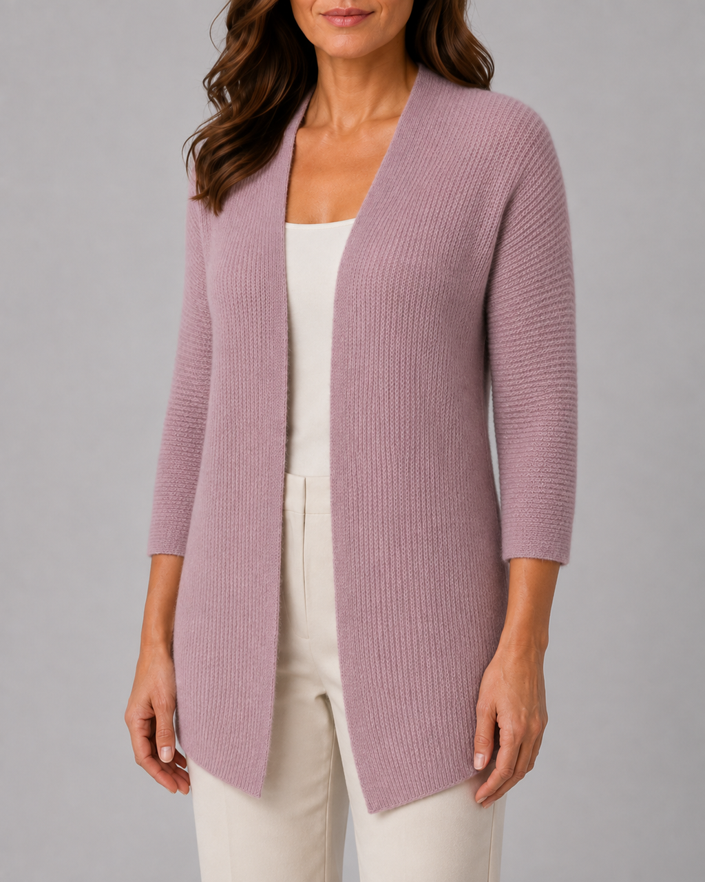 Women's Open Front Ribbed Knit Cardigan | Relaxed Fit