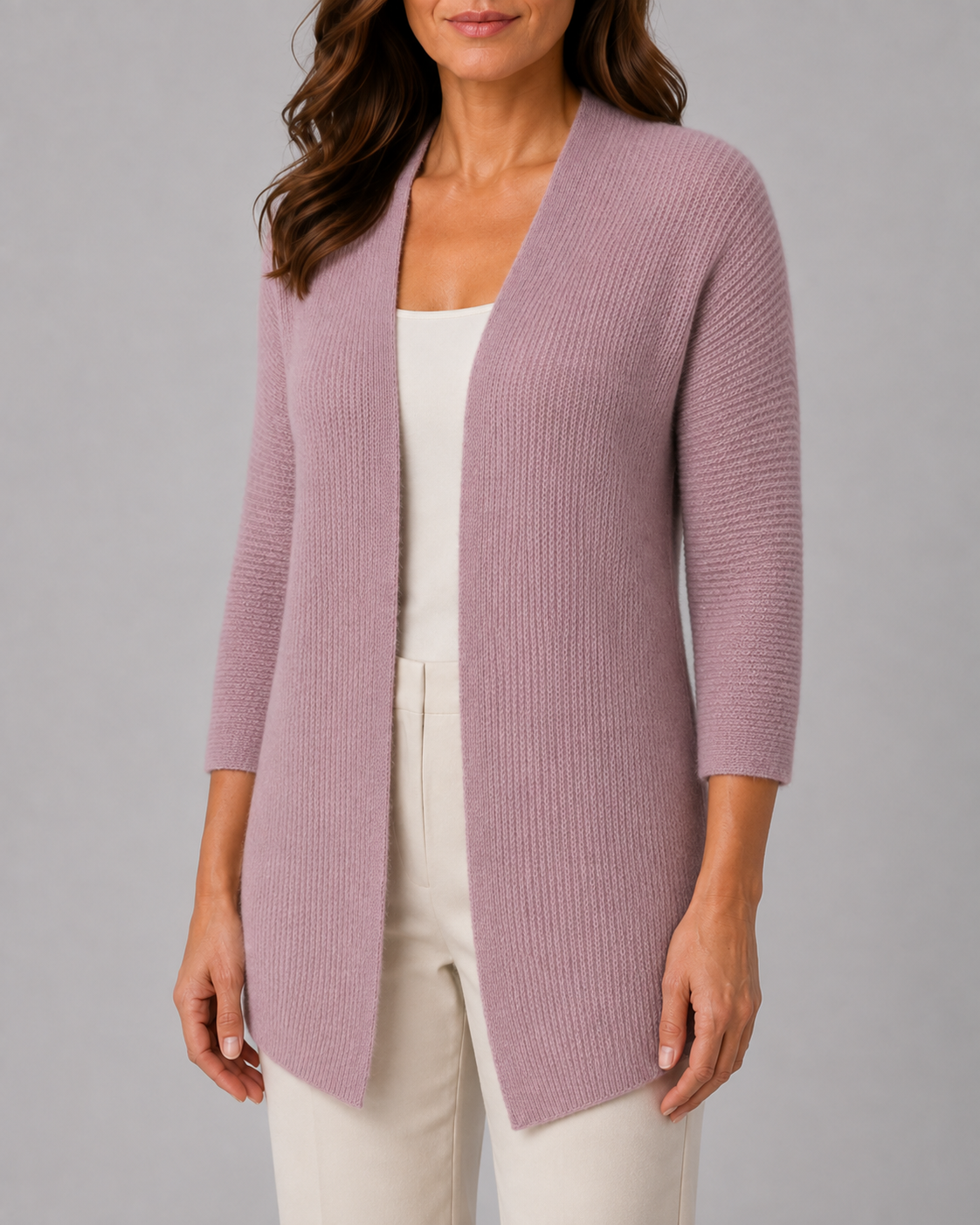 Women's Open Front Ribbed Knit Cardigan | Relaxed Fit