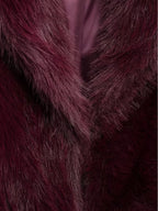 Women's Oversized Faux Fur Coat with Lapel Collar