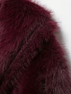 Women's Oversized Faux Fur Coat with Lapel Collar