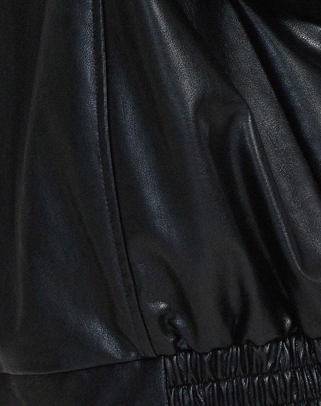 Women's Oversized Faux Leather Biker Zip Up Jacket 9