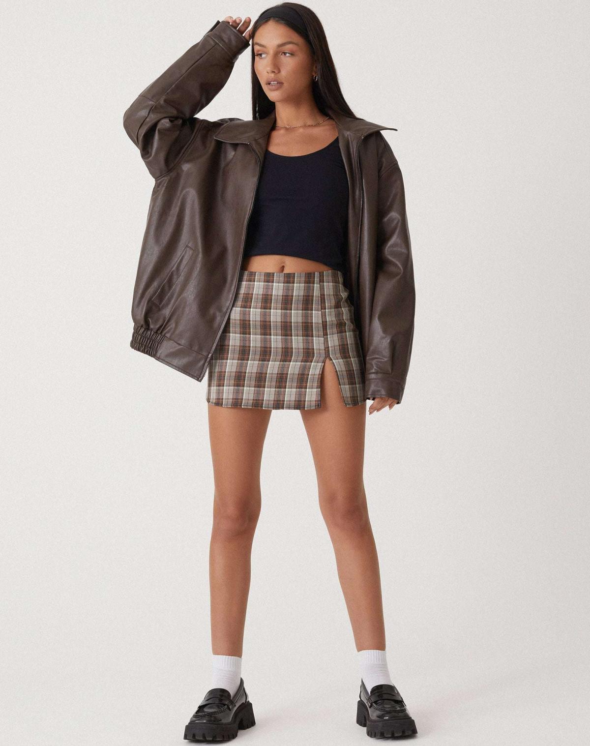 Women's Oversized Faux Leather Biker Zip Up Jacket 2