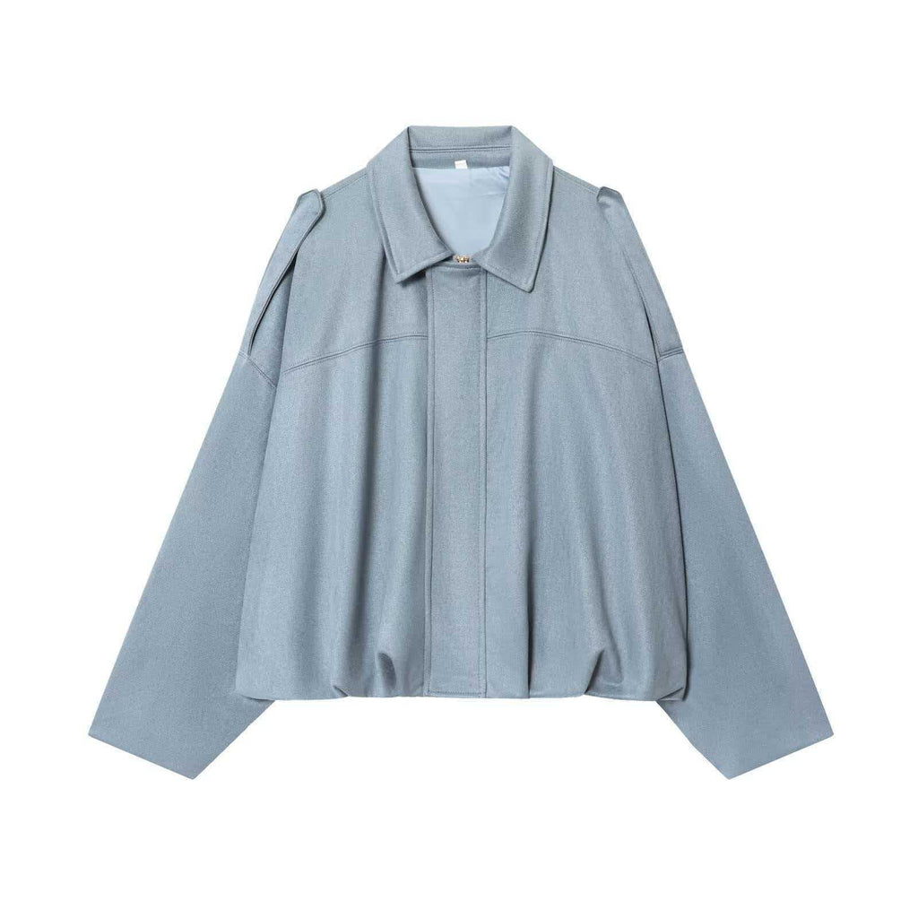 Women's Oversized Suede Bomber Jacket with Zip Front