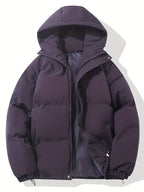 Women's Oversized Hooded Quilted Puffer Jacket with Zip Front