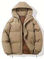 Women's Oversized Hooded Quilted Puffer Jacket with Zip Front
