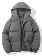 Women's Oversized Hooded Quilted Puffer Jacket with Zip Front