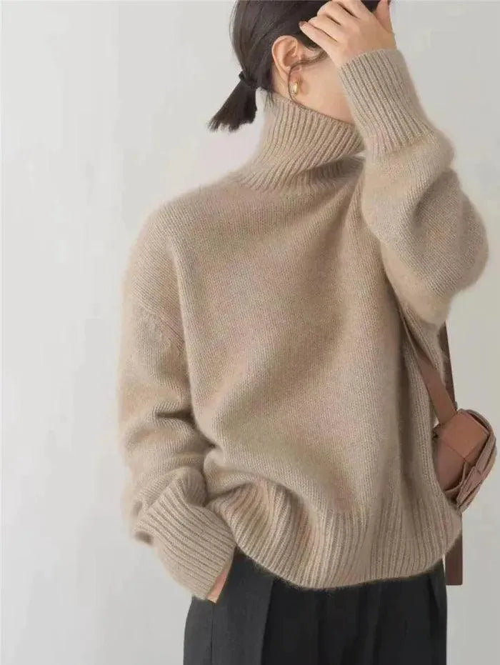 Women's Oversized Soft Knit Turtleneck Jumper