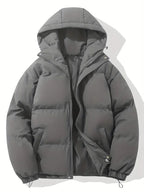 Women's Padded Hooded Puffer Jacket with Zip Front and Pockets