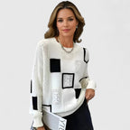 Women's Pointelle Knit Jumper with Round Neck