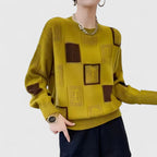 Women's Pointelle Knit Jumper with Round Neck