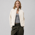 Women's Quilted Jacket with High Collar and Patch Pockets