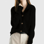 Women's Knit Cardigan with Button Front and Relaxed Fit
