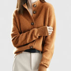 Women's Knit Cardigan with Button Front and Relaxed Fit
