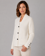 Women's Textured Button Front Collar Knit Cardigan with Pockets