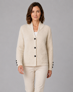 Women's Textured Collared Knit Cardigan with Button Front and Pockets