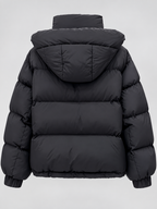 Women's Oversized Quilted Puffer Jacket with Hood and Cargo Pockets