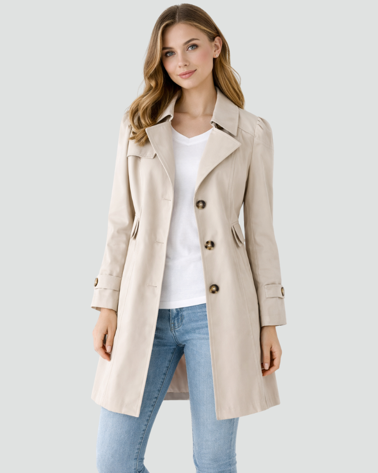 Women's Short Trench Coat - Beige 1