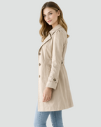Women's Short Trench Coat - Khaki 3